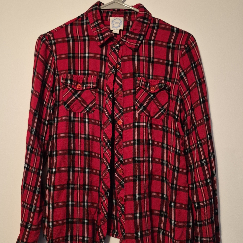 Blue Rain Red and Black Plaid Shirt
